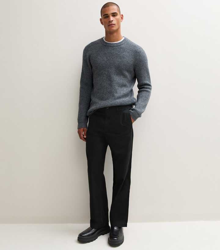 Jack & Jones Black Straight Leg Chino Trousers