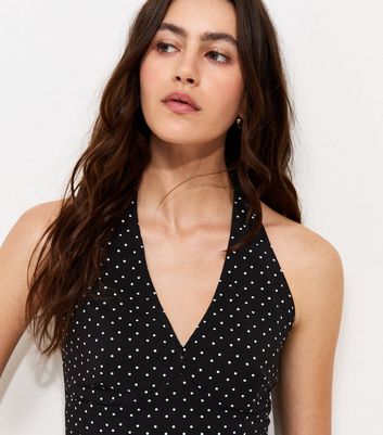 black-spot-print-halter-neck-