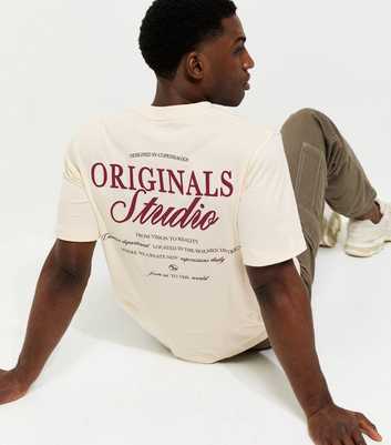 Jack & Jones Cream Logo Print T-Shirt