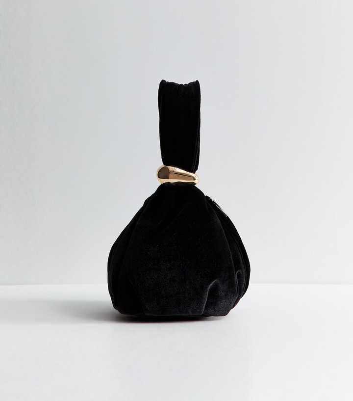 Black Velvet Wristlet Pouch