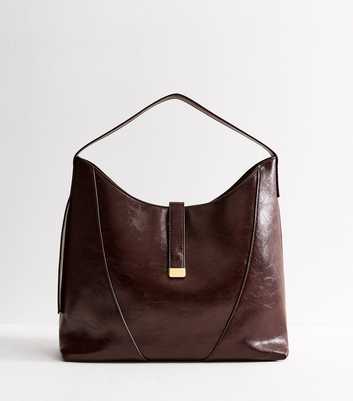 Dark Burgundy Faux Leather Hobo Shoulder bag