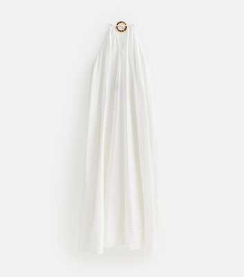 Petite White Tortoiseshell O-Ring Maxi Beach Dress
