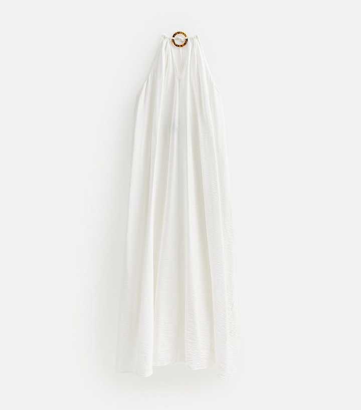 Petite White Tortoiseshell O-Ring Maxi Beach Dress