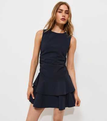 Navy Sleeveless Ruch Mini