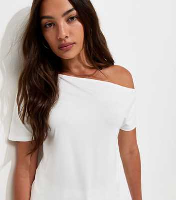 Off White Off The Shoulder T-Shirt