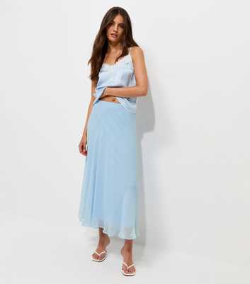 Light Blue Chiffon Circle Skirt