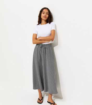 Petite Blue Check Pattern Circle Skirt