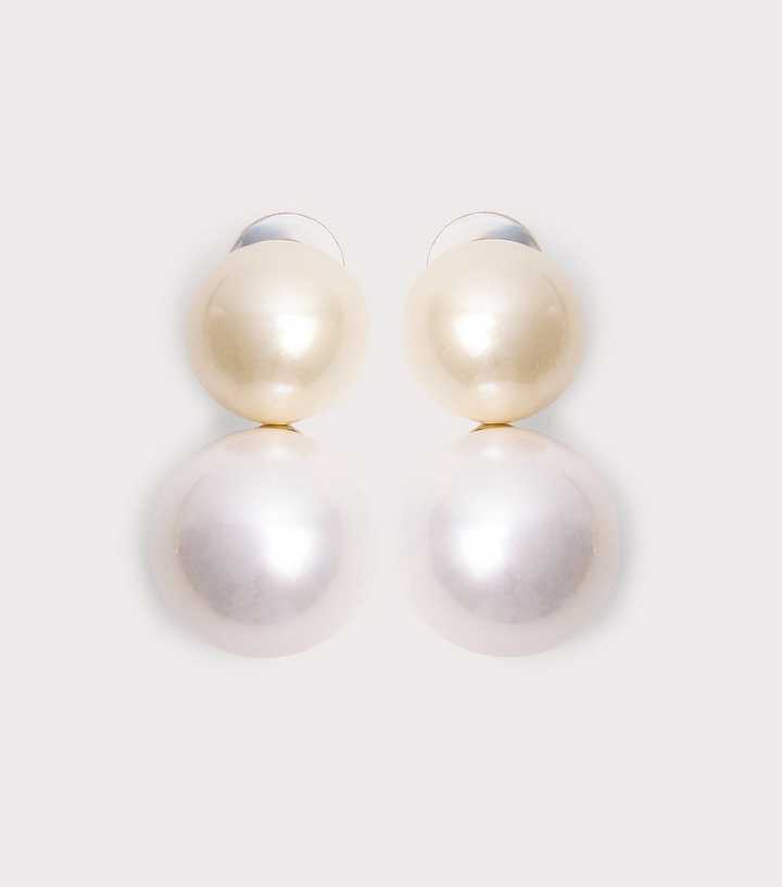 Public Desire White Faux Pearl Drop Stud Earrings