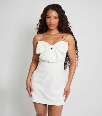 Public Desire White Tulip Halterneck Mini Dress
