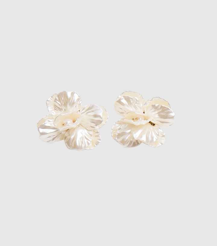 Public Desire Cream Faux Pearl Flower Stud Earrings