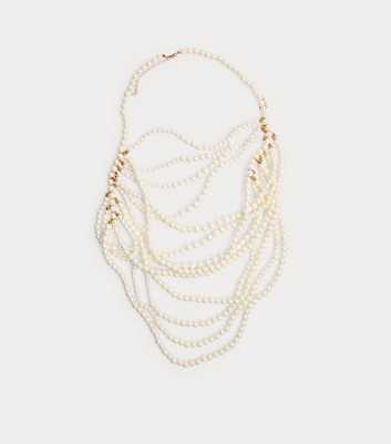 Public Desire Off White Faux Pearl Necklace and Body Chain