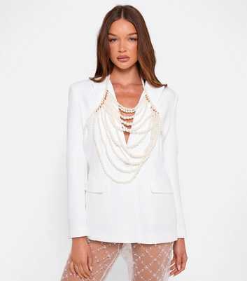 Public Desire Off White Faux Pearl Necklace and Body Chain