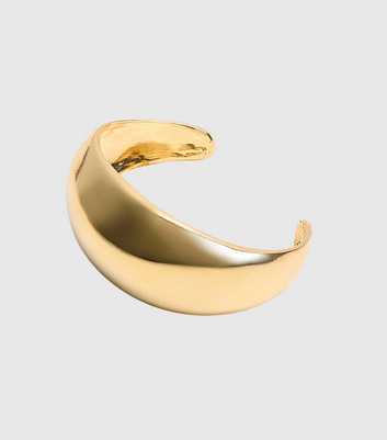 Public Desire Gold Tone Wide Single Cuff Bracelet