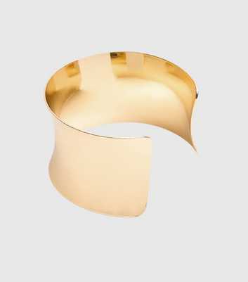 Public Desire Gold Tone Smooth Wide Cuff Bracelet