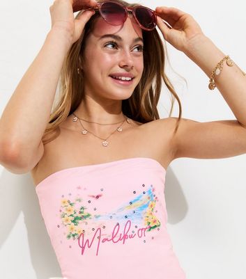 Girls Light Pink Malibu 07 Sequin Bandeau Top