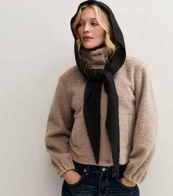 Black Hooded Scarf Bonnet
