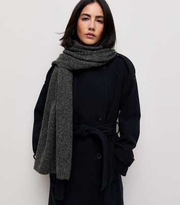 Dark Grey Oversized Wrap Scarf