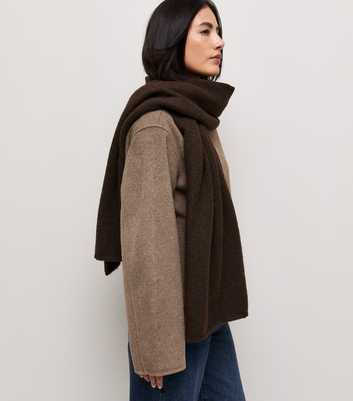 Dark Brown Oversized Wrap Scarf
