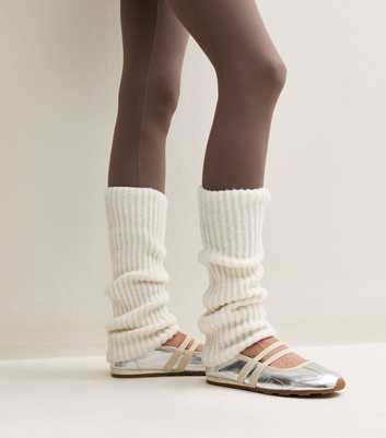 Cream Knitted Ribbed Leg Warmers