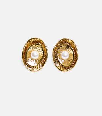 Public Desire Gold Tone Layered Faux Pearl Earrings