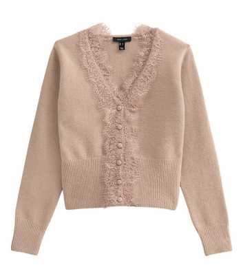 Light Mink Lace Placket Cardigan