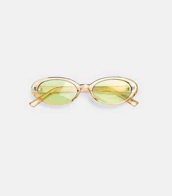 Public Desire Nude Clear Oval Sunglasses