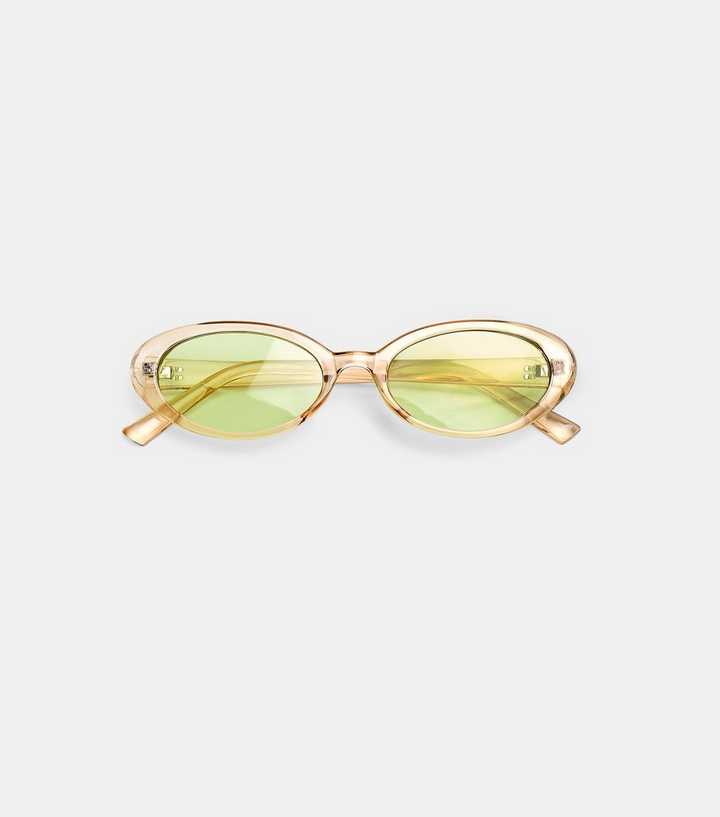 Public Desire Nude Clear Oval Sunglasses
