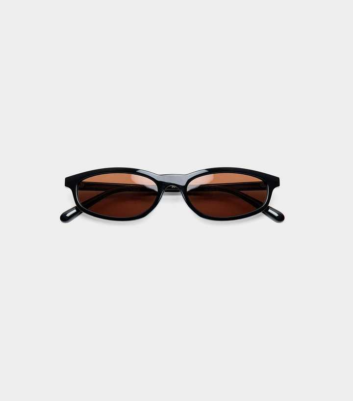 Public Desire Dark Brown Slim Oval Sunglasses