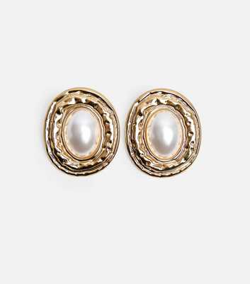 Public Desire Gold Tone Oversized Faux Pearl Stud Earrings