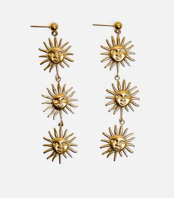 Public Desire Gold Tone Triple Sun Drop Earrings