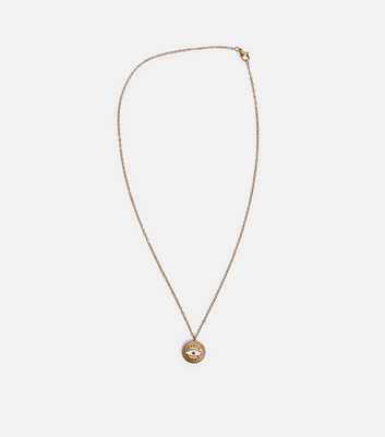 Public Desire Gold Tone Evil Eye Pendant Necklace