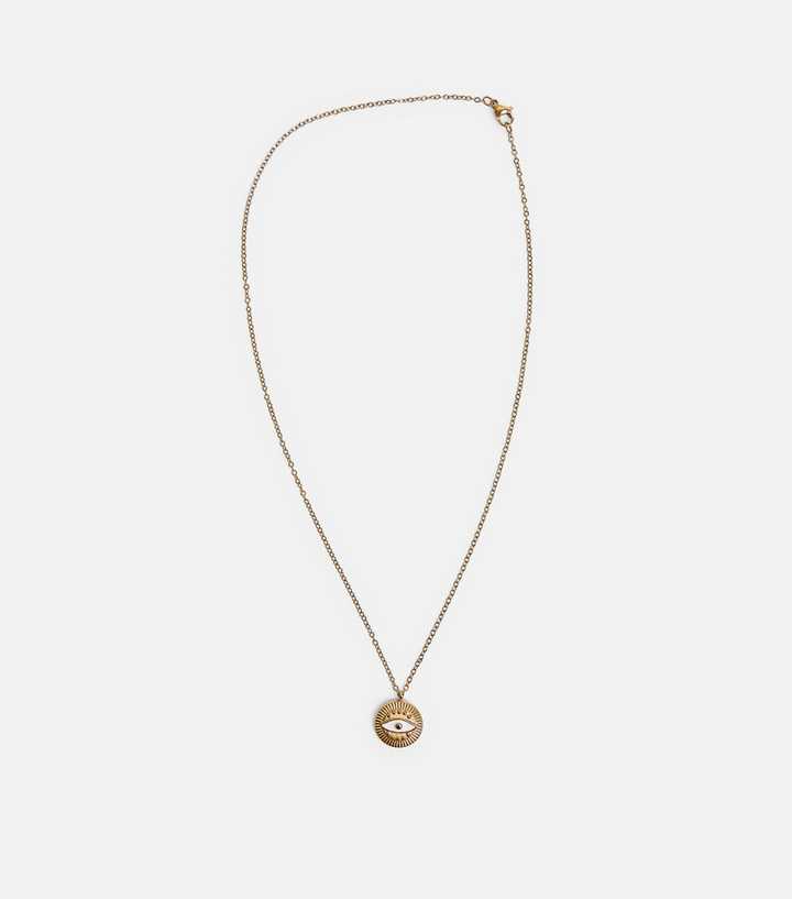 Public Desire Gold Tone Evil Eye Pendant Necklace
