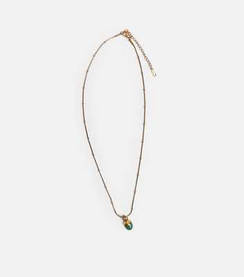 Public Desire Gold Tone Green Pendant Necklace