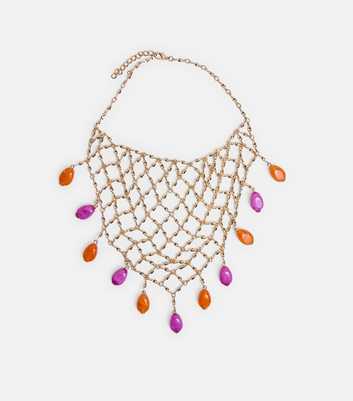 Public Desire Gold Tone Beaded Chainmail Necklace