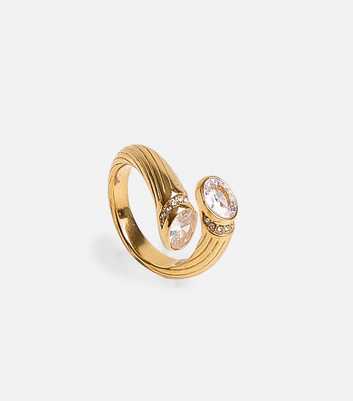 Public Desire Gold Tone Wrap Diamanté Ring