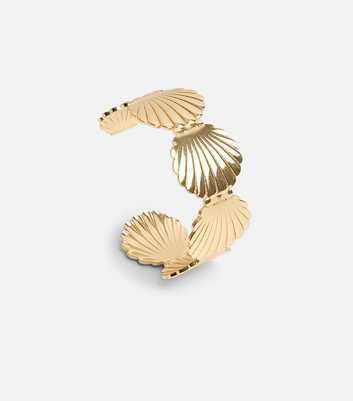 Public Desire Gold Tone Layered Shell Cuff Bracelet