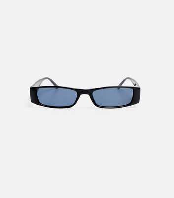 Public Desire Black Skinny Rectangle Sunglasses