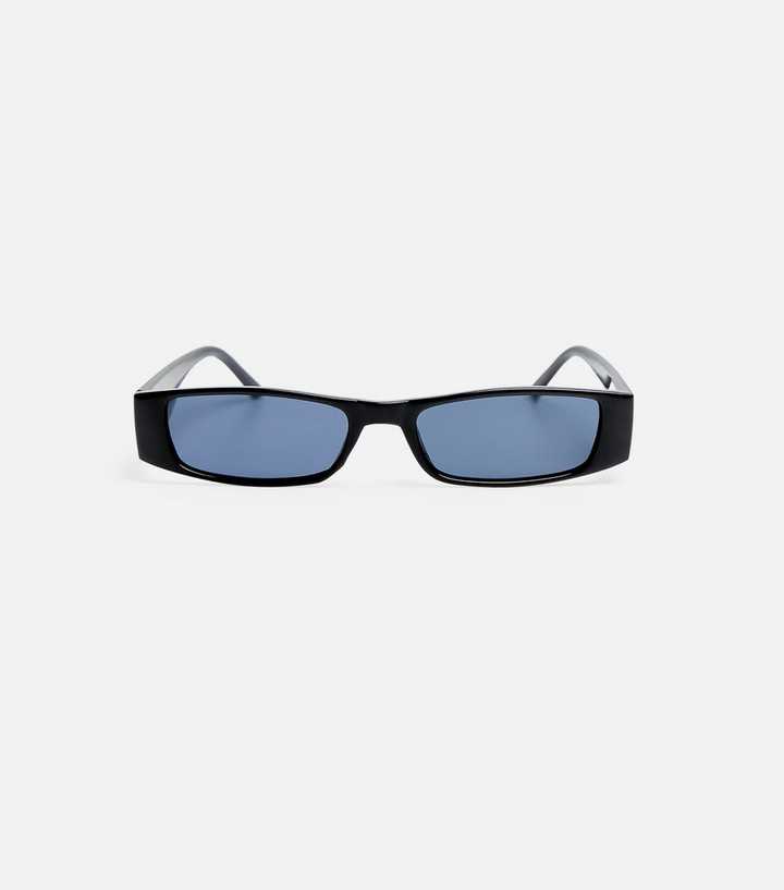 Public Desire Black Skinny Rectangle Sunglasses