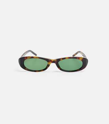 Public Desire Brown Narrow Cat Eye Sunglasses