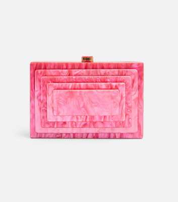 Public Desire Pink The Calimarble Resin Clutch Bag