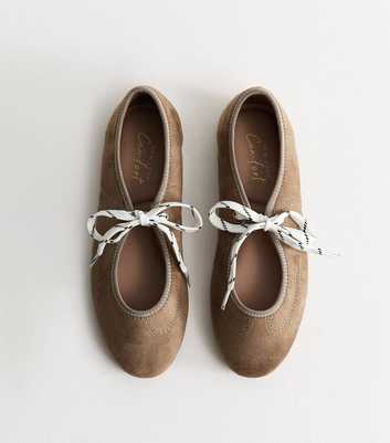 Camel Faux Suede Lace Up Mary Jane Pumps