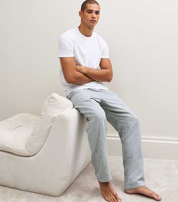 Blue Cotton Relaxed Fit Flannel Stripe Pyjama Bottoms