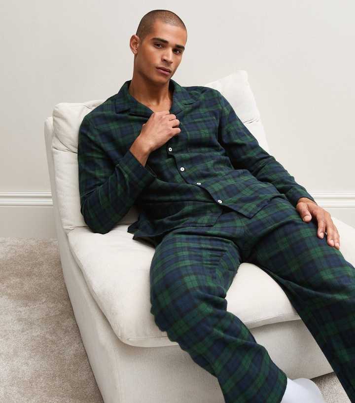 Green Regular Tartan Shirt and Trousers Pyjama Set