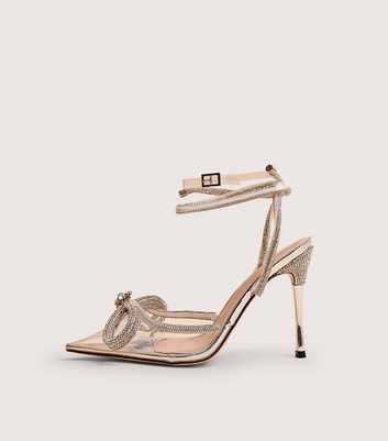 Public Desire White Midnight Wide Fit Faux Leather Diamante Strap Sandals