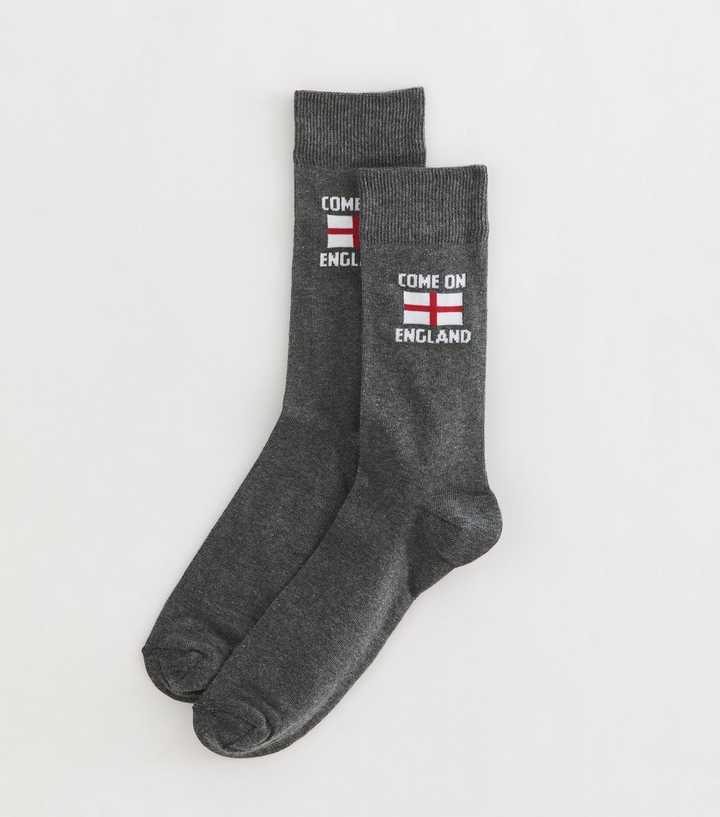 Grey Come On England Football Ankle Socks