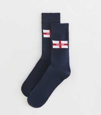 Navy England Flag Football Ankle Socks
