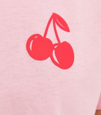 Pink Cherry Print T-Shirt | New Look