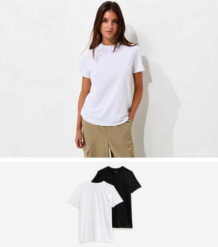 White Cotton Pack Of 2 Relaxed T-Shirts