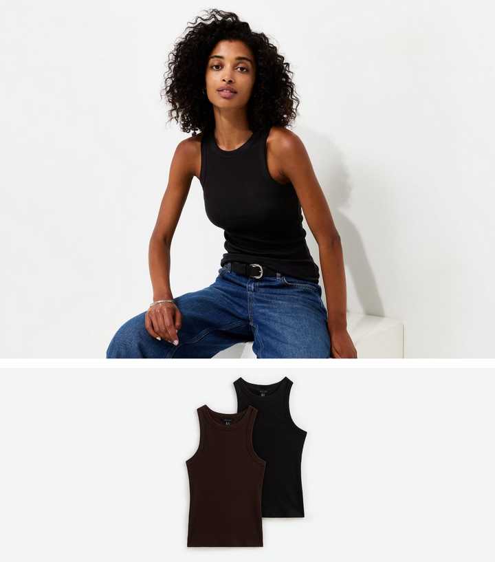 Brown Pack Of 2 Cotton Rich Racer Vests