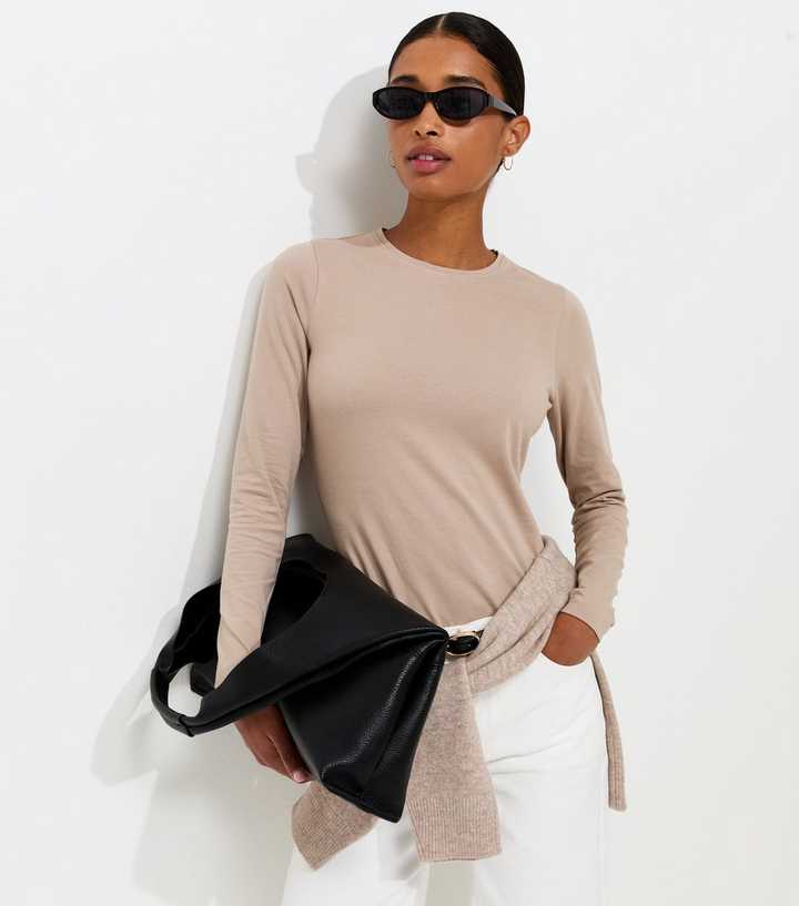 Mink Cotton Rich Crew Neck Long Sleeve T-Shirt
